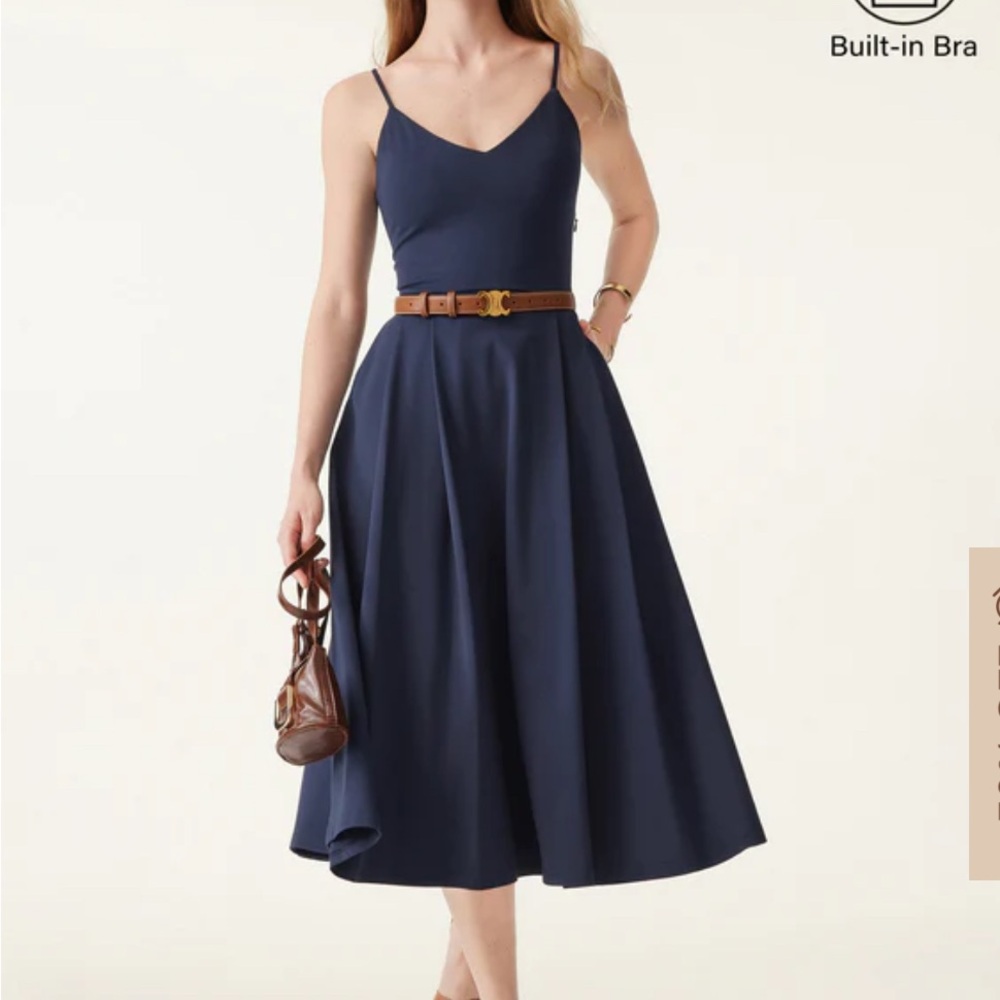 OGL Bamboo Brami Navy Blue Midi Dress